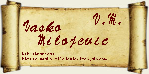 Vasko Milojević vizit kartica